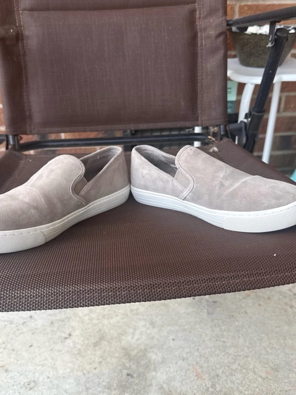 Women’s Tory Burch Slip-On Suede Casual Shoes - Taupe